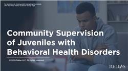 Community Supervision of Juveniles with Behavioral Health Disorders